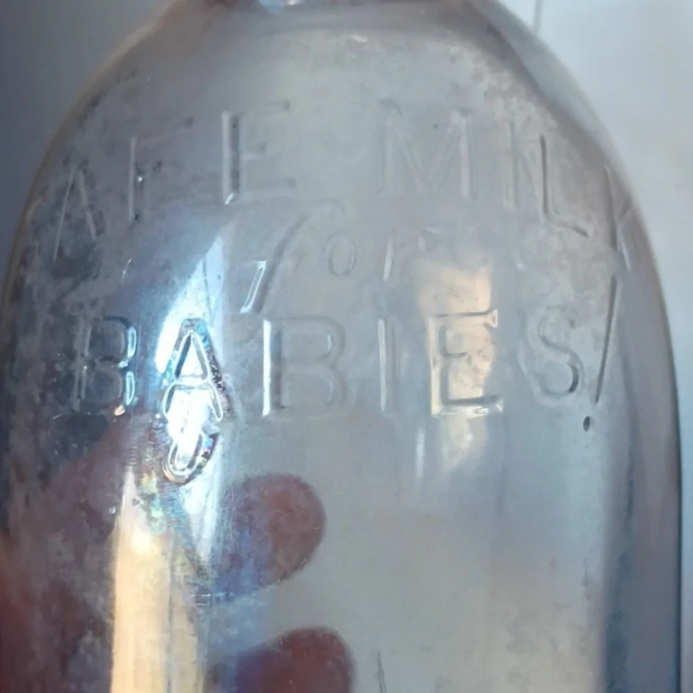 Clear Glass Bottle Vase - Vintage Style Milk Bottle.